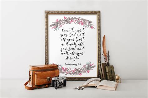 Bible Verse Wall Art Print Scripture Art Deuteronomy 6 Love Etsy