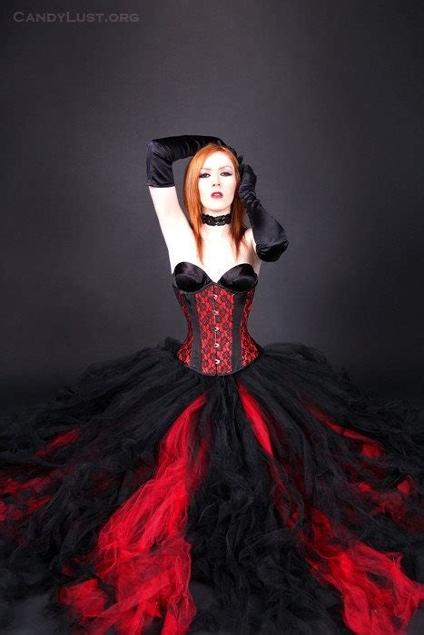 gothic red black bridal skirt floor length by mtcoffinzunderground