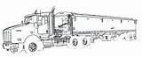 Semi Truck Wheeler 18 Drawing Trailer Tractor Sketch Coloring Pages Trucks Big Rig Paintingvalley Drawings sketch template