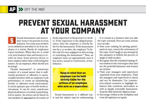 asphaltpro magazine prevent sexual harassment at your