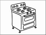Stove Drawing Clipart Sketch Gas Template Paintingvalley sketch template