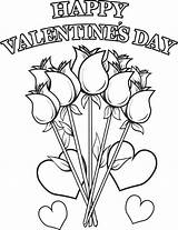 Valentine Coloring Printable Valentines Pages Happy Flowers Drawing Sheets Visit Kids sketch template