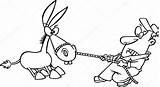 Stubborn Cartoon Pulling Mule Man Vector Stock Donkey Illustration Depositphotos Ronleishman Quotes sketch template