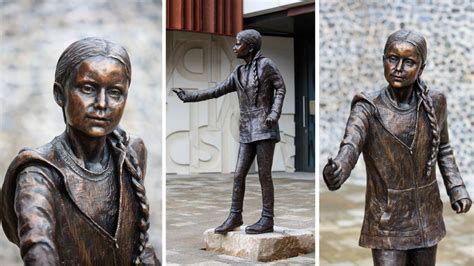 greta thunberg statue at winchester university sparks anger bbc news