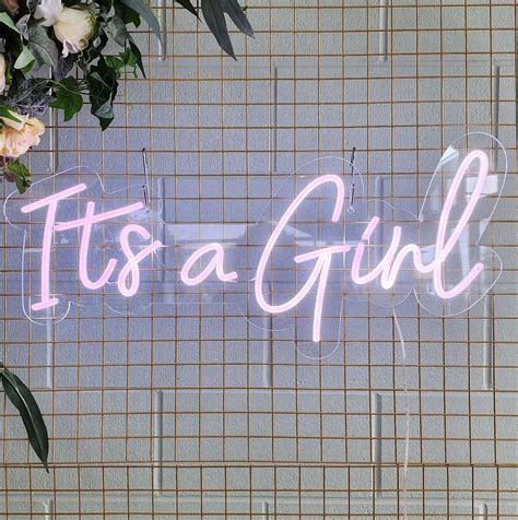 girl neon pink light sign  sale covers decoration hire