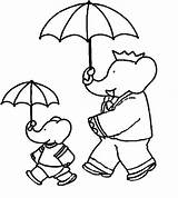 Babar Coloring Elephant Pages Popular sketch template