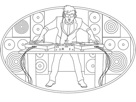dj coloring pages  printable coloring pages  kids