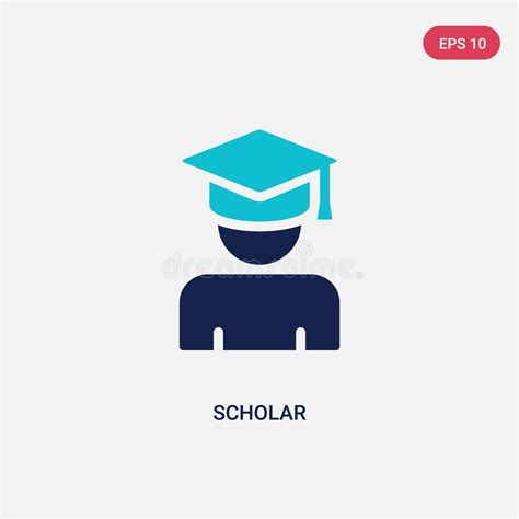 color scholar girl front vector icon  people concept isolated blue scholar girl front