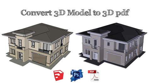 export 3d model from sketchup to 3d pdf youtube