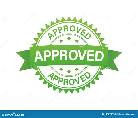 approved label approved green stamp  band stock vector