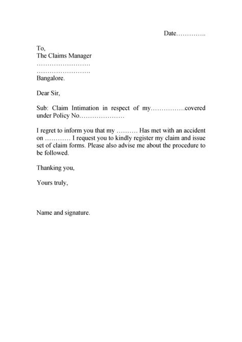 claim letter examples   write  claim letter
