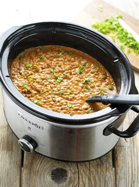 vegan easy crock pot curry lentils slow cooker lentil curry crock