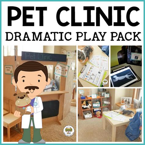 vet clinic dramatic play pack pre  printable fun pets