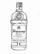 Bottle Vodka Drawing Getdrawings sketch template