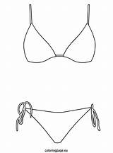 Swimsuit Suit Summer Bathing Template Girl Coloring Pages Clipart Sketch Templates Coloringpage Eu sketch template