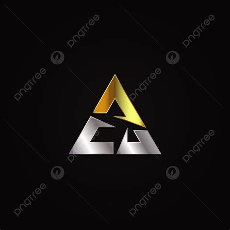 gambar simbol logo segitiga emas perak mewah elegan  abstrak panah