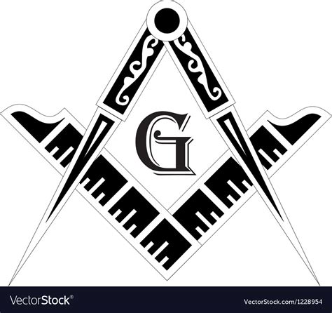freemasonry emblem  masonic square  compass vector image