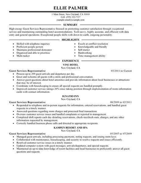 hospitality resume examples