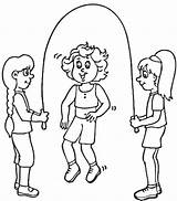 Rope Jump Skipping Coloring Pages Playing Kids Children Printable Clipart Jumping Color Physical Education Colouring Sandbox Drawing Template Cliparts Popular sketch template