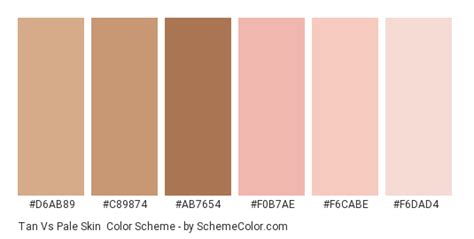 tan vs pale skin color scheme brown