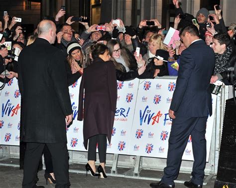 victoria beckham arrives separately from spice girls at the viva