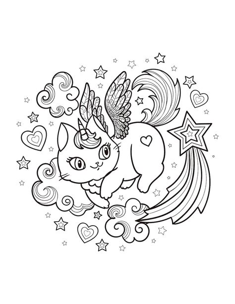 coloring pages unicorn kitty coloring sheet rainbow butterfly unicorn