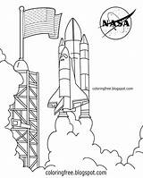 Coloring Rocket Space Drawing Nasa Kids Pages Center Shuttle Color Saturn Kennedy Launch Printable Sheets Template Spacecraft Apollo Printables Sketch sketch template