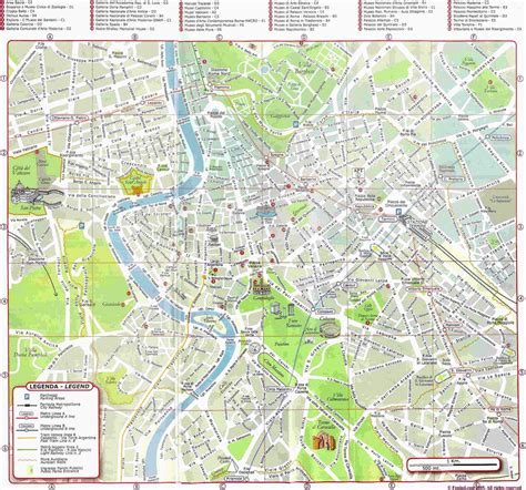 printable walking map  rome printable maps
