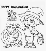 Dora Halloween Coloring Explorer Printable sketch template