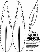 Quill Pencil Coloring Pages Crayola Feather Color Worksheets sketch template