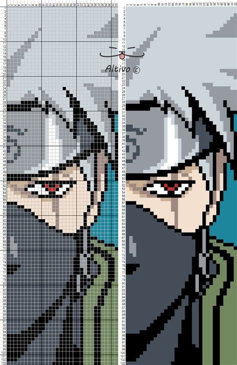 anime pixel art grid templates