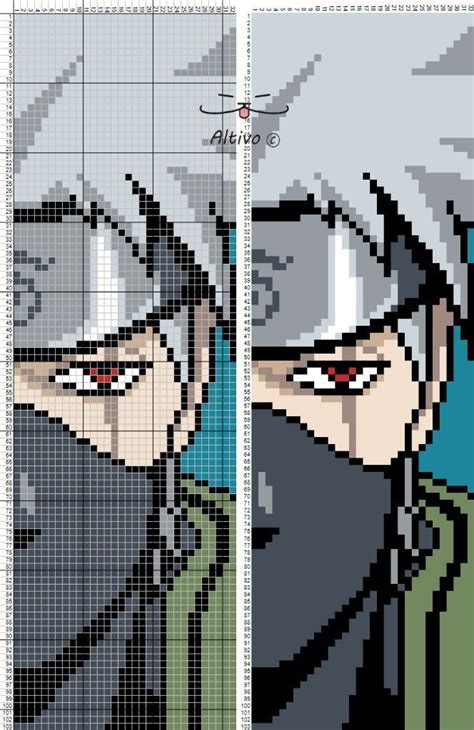 anime pixel art grid