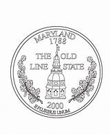 Maryland Quarter Coloring State Pages Md States Usa Printables Quarters Go Print Next Back Choose Board sketch template