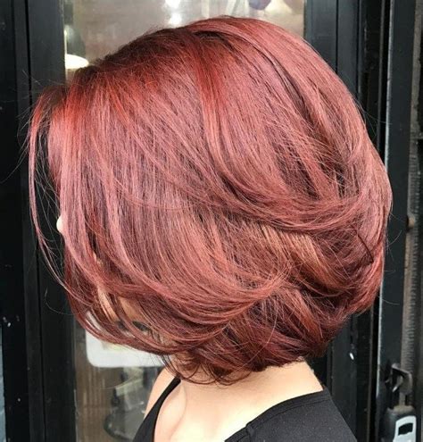 Burgundy Bob With Long Layers Medium Layered Haircuts Bob Hairstyles