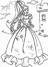 Coloring Pages Barbie Princess Doll Cartoon Disney Sheets Colouring Dolls sketch template