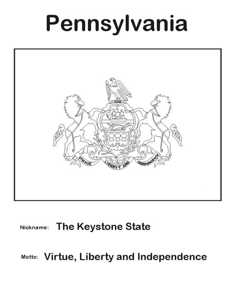 pennsylvania state flag coloring page state mottos keystone state