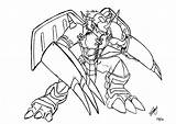 Digimon Printable Shoutmon Coloringhome Ausmalbilder sketch template
