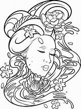 Geisha Coloring Pages Deviant Girl Netart Getcolorings Printable Print Color sketch template
