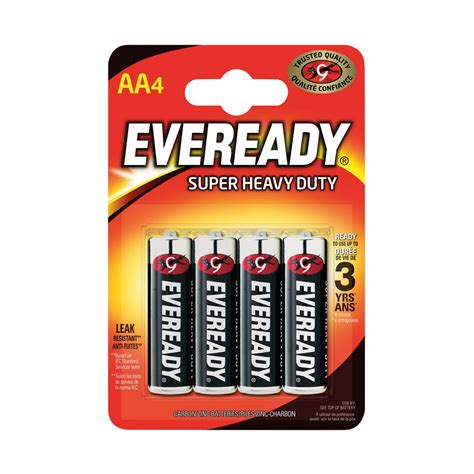 Eveready Aa Super Heavy Duty Batteries Pack Of 4 R6b4up