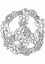 Peace Coloring Sign Pages Heart Getcolorings sketch template