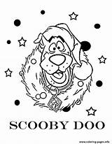 Scooby Doo Coloring Christmas Pages Wreath Printable Wearing Sheets Drawing Print Santa Sheet Color Getdrawings sketch template