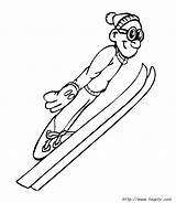 Kolorowanki Sportowe Dyscypliny Skiing Skifahren Druku Kolorowanka Ausmalbild Jumper Servir Fonctionnent Boutons Peux Dessus Navigateur sketch template