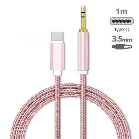 audio jack mm male  type  male cable usb   mm jack cable  rose gold type
