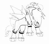 Entei Coloring Pokemon Pages Getcolorings Printable sketch template