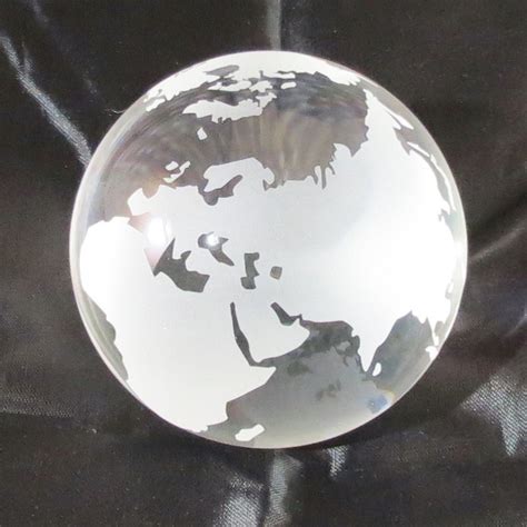 3 Inch Opti Crystal Clear Glass Globe Paperweight From