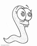 Coloring Worm Pages Little Printable Worms Animal sketch template