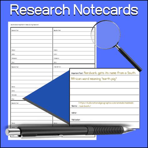 research notecards  teaching library myteachinglibrarycom
