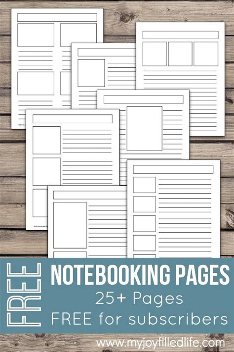 notebooking pages template homeschool