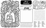 Activity Placemat Coloring Christmas Nativity Kids Printable Party Placemats Ward Color Activities Breakfast Children Idea Use Encourage Seats Stay Designed sketch template