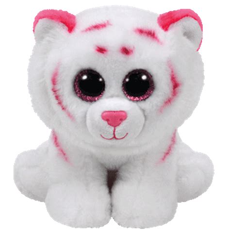 ty  beanie boo plush stuffed animal tabor  pink white tiger